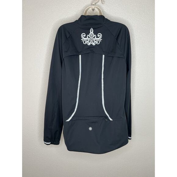 ATHLETA Black Queen of the Mountain Run Bicycle Rain Jacket Top XL - Picture 6 of 12